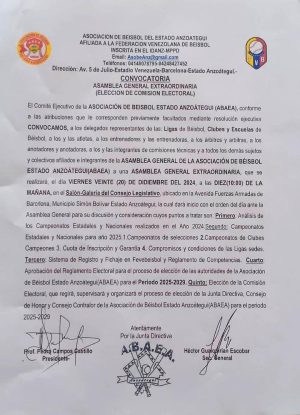 CONVOCATORIA ABANZ