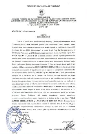 EDICTO BP12-S-2025-000019